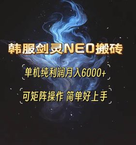 （13435期）韩服剑灵NEO搬砖攻略，单机纯利润月入6000+ 可矩阵操作，简单好上手。-网站游戏源码-黑科技工具分享-www.0592tk.cn-厦门腾空互联
