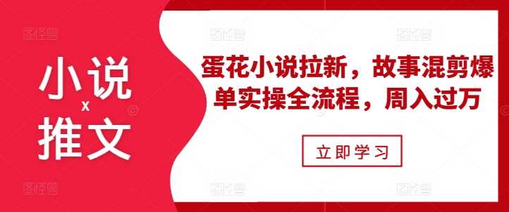 小说推文之蛋花小说拉新，故事混剪爆单实操全流程，周入过万-网站游戏源码-黑科技工具分享-www.0592tk.cn-厦门腾空互联