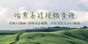 治愈系短视频变现：奇域AI插画+剪映动态视频，小红书月入2w+秘诀（含素材）-网站游戏源码-黑科技工具分享-www.0592tk.cn-厦门腾空互联