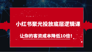 小红书聚光投放底层逻辑课，让你的客资成本降低10倍！-网站游戏源码-黑科技工具分享-www.0592tk.cn-厦门腾空互联