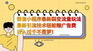 微信小程序最新裂变流量玩法,时间自由收益高轻松赚广告费,日入过千不是梦!-网站游戏源码-黑科技工具分享-www.0592tk.cn-厦门腾空互联