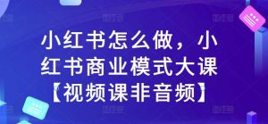小红书怎么做，小红书商业模式大课【视频课非音频】-网站游戏源码-黑科技工具分享-www.0592tk.cn-厦门腾空互联