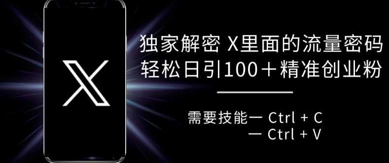 独家解密 X 里面的流量密码，复制粘贴轻松日引100+-网站游戏源码-黑科技工具分享-www.0592tk.cn-厦门腾空互联