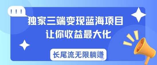 独家三端变现蓝海项目，让你收益最大化，长尾流无限躺挣-网站游戏源码-黑科技工具分享-www.0592tk.cn-厦门腾空互联