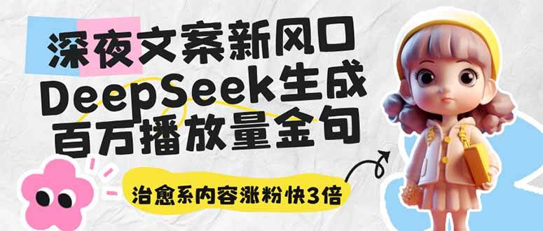 （14587期）深夜文案新风口：DeepSeek生成百万播放量金句，治愈系内容涨粉快3倍-网站游戏源码-黑科技工具分享-www.0592tk.cn-厦门腾空互联