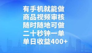 （14446期）有手机就能做，商品视频审核，随时随地可做，二十秒钟一单，单日收益400+-网站游戏源码-黑科技工具分享-www.0592tk.cn-厦门腾空互联