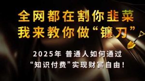 全网都在割你韭菜,我来教你做镰刀,2025普通人如何通过知识付费,实现财F自由【揭秘】-网站游戏源码-黑科技工具分享-www.0592tk.cn-厦门腾空互联