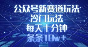 公众号新赛道玩法，冷门玩法，每天十分钟，条条10w+-网站游戏源码-黑科技工具分享-www.0592tk.cn-厦门腾空互联