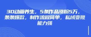 3D动画养生，5条作品涨粉5万，条条爆款，制作流程简单，私域变现能力强-网站游戏源码-黑科技工具分享-www.0592tk.cn-厦门腾空互联