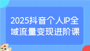 2025抖音个人IP全域流量变现进阶课:选爆品、抖音付费投流、千川投流实操及优化等-网站游戏源码-黑科技工具分享-www.0592tk.cn-厦门腾空互联