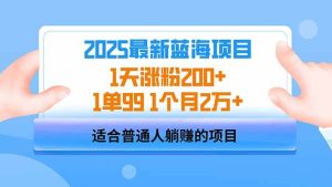 （14573期）2025蓝海项目 1天涨粉200+ 1单99 1个月2万+-网站游戏源码-黑科技工具分享-www.0592tk.cn-厦门腾空互联
