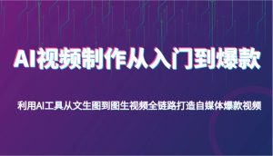 AI视频制作从入门到爆款,利用AI工具从文生图到图生视频,全链路打造自媒体爆款视频-网站游戏源码-黑科技工具分享-www.0592tk.cn-厦门腾空互联
