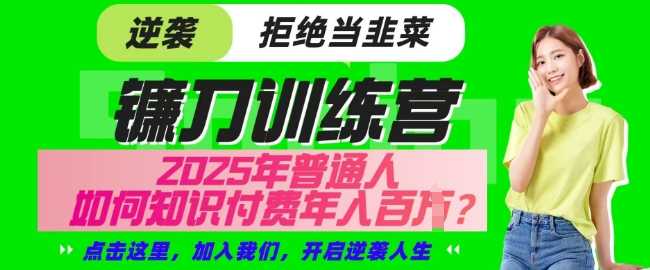 【网创项目终点站-镰刀训练营超级IP合伙人】25年普通人如何通过知识付费实现逆袭【揭秘】-网站游戏源码-黑科技工具分享-www.0592tk.cn-厦门腾空互联
