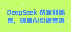 DeepSeek 获客训练营，破局AI引爆营销-网站游戏源码-黑科技工具分享-www.0592tk.cn-厦门腾空互联