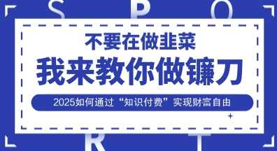 韭菜生涯终结者，我来教你做镰刀，2025如何通过“知识付费”实现财F自由【揭秘】-网站游戏源码-黑科技工具分享-www.0592tk.cn-厦门腾空互联