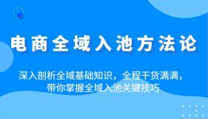 电商全域入池方法论：深入剖析全域基础知识，全程干货满满，带你掌握全域入池关键技巧-网站游戏源码-黑科技工具分享-www.0592tk.cn-厦门腾空互联