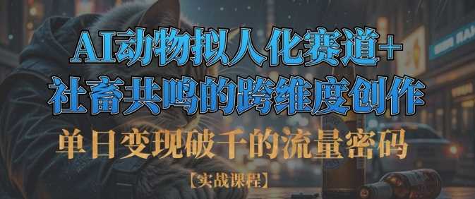 单日变现破千的流量密码，AI动物拟人化赛道+社畜共鸣的跨维度创作-网站游戏源码-黑科技工具分享-www.0592tk.cn-厦门腾空互联